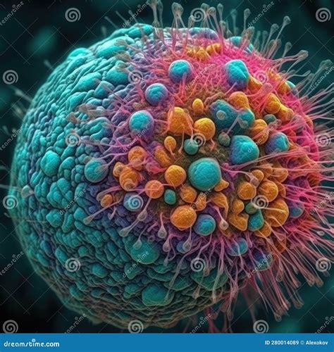 Vivid Colors of a Cell Nucleus Under an Electron Microscope. Perfect ...