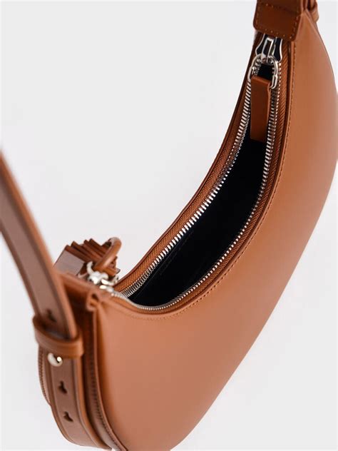 Tan Carey Crescent Hobo Bag - CHARLES & KEITH IN