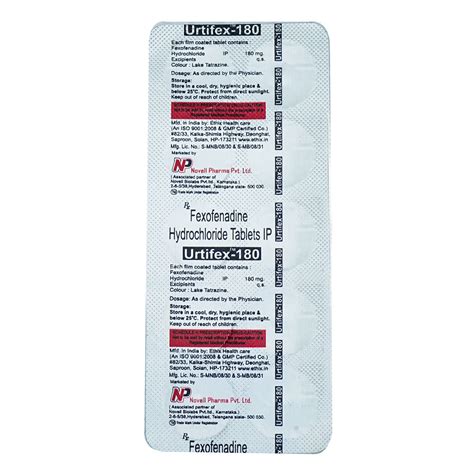 Urtifex-180 Tablet | Uses, Side Effects, Price | Apollo Pharmacy