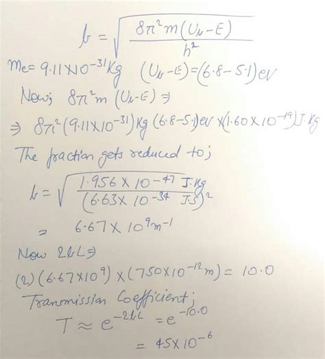If an Electron of Total energy 5.1eV approaches a barrier of height U(b ...