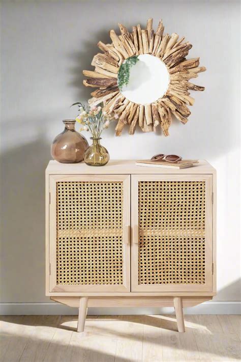 Rattan & Wood Sideboard for Living Room | Modern - | Akway