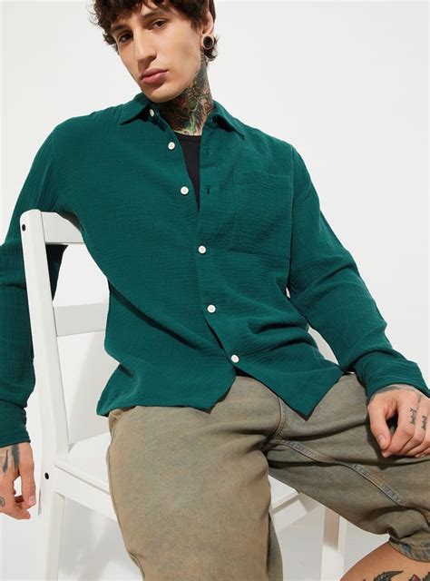 Buy URB_N Men Textured Regular Fit Shirt Online at just Rs. 999.0 ...