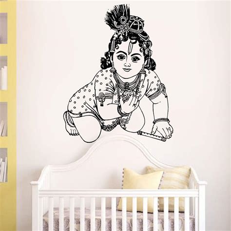 Buy Life Stickers Baby Krishna Hindu God Wall Decals Online at Low ...