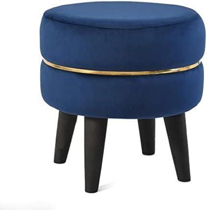 WUDENSEE Beautiful Velvet Puffy Office Stool with Black Legs Home Decor ...