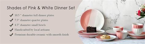 Buy Praahi Lifestyle Ceramic Plates - Handcrafted Full Dinner Plates ...