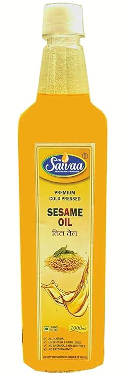Saivaa Premium Cold-Pressed Sesame Oil 1 Liter : Amazon.in: Grocery ...