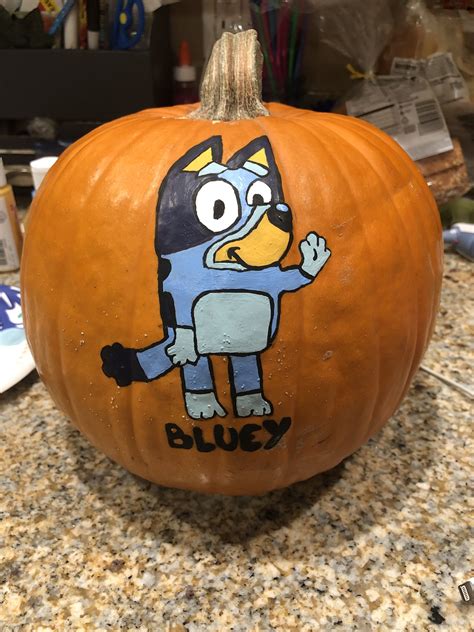 Disney Junior Painted Pumpkin Bluey | Painted pumpkins, Pumpkin carving ...