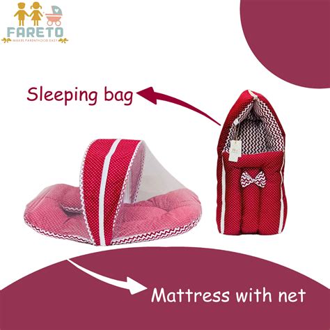 Fareto Baby bedding Essentials 1 Nest | 1 Mattress with net | 1 Carry ...