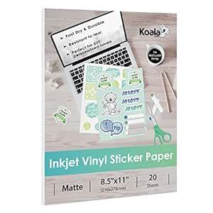 Koala Vinyl Sticker Paper Matte Printable Label Waterproof 8.5x11 ...