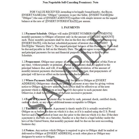 Sample Self Cancelling Installment Note 的图像结果