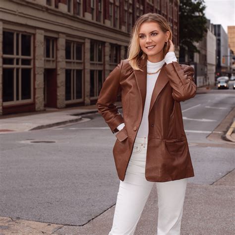 Brown Leather Jacket Women Outfit