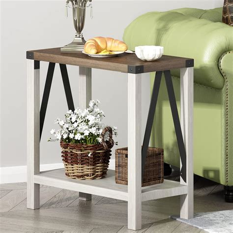 Amazon.com: ChooChoo Farmhouse End Table, Narrow Side Table with ...