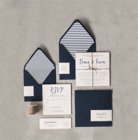 Einladung Hochzeit Blau Weis