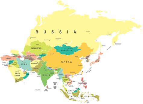 Asia Maps - map of asia vector