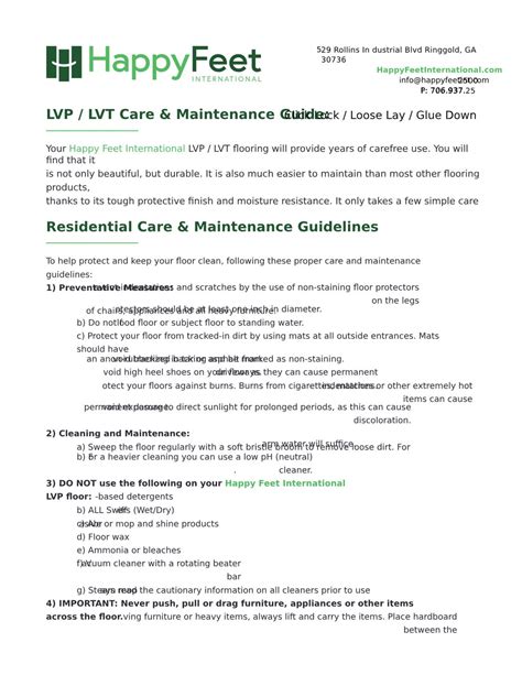 Document Center | Happy Feet International | Luxury Vinyl Plank ...