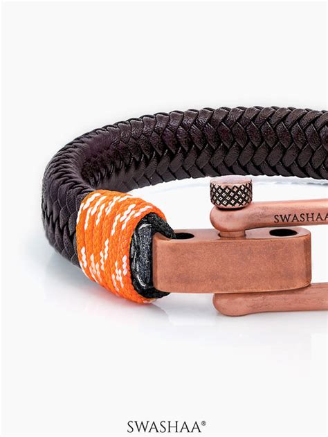 Brown Trail Men's Leather Bracelet – Swashaa