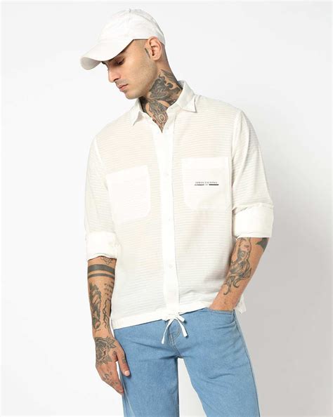 Men White Marina Regular + Fit Casual Shirts