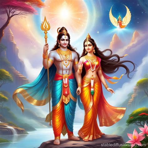 Sri Rama with Sita Portrayal | Stable Diffusion Online
