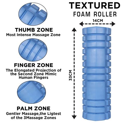Buy Strauss Deep Tissue Massage Foam Roller, 33 cm (Blue) Online