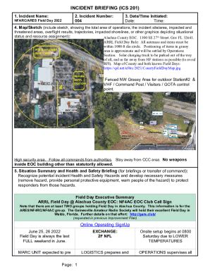 Fillable Online Incident Briefing ICS 201-1: 1. Incident/Event Name 2 ...