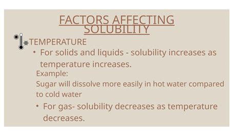 Factors Affecting Solubility Grade 7 presentation | PPTX