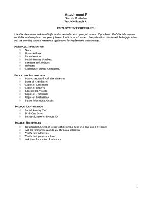 Sample Portfolios Doc Template | pdfFiller