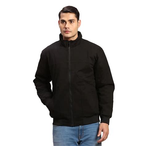 Colorplus Men Black Regular Fit Solid Casual Bomber Jacket – MyRaymond