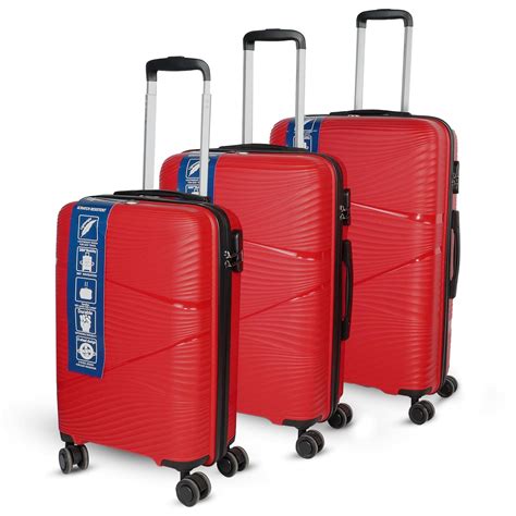 Buy F Gear Joy PP008 Red Hard-Sided Luggage Set of 3 Trolley Bags (51 ...