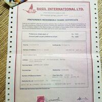 Basil International — Complaining about SHARE CERTIFICATE redemption ...