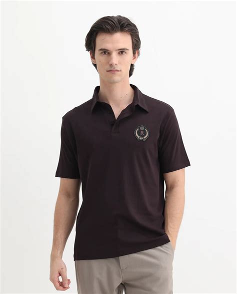 Buy Ritz - Brown Regular Fit Plain Polo| Rare Rabbit