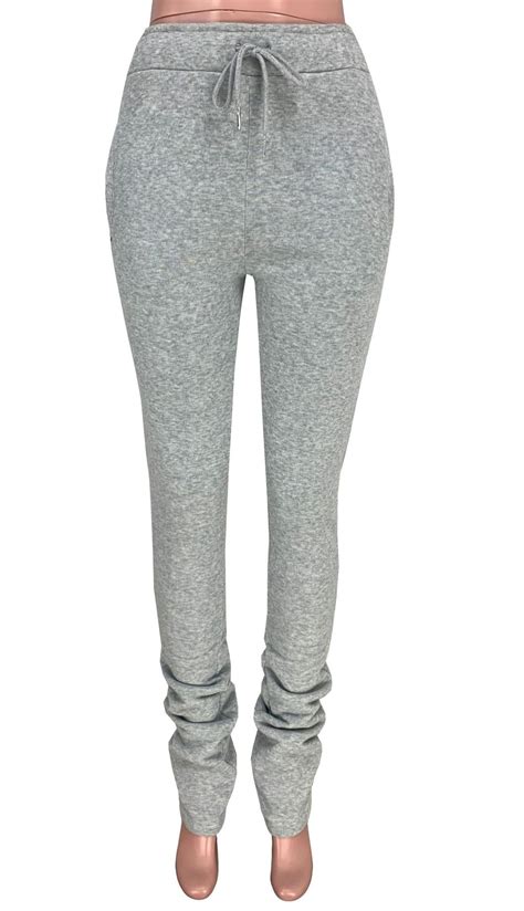 Fleece Lined Leggings Women Thick Stacked Sweat Joggers Pants Plus Size ...