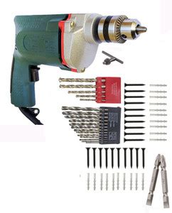 Inditrust new 10mm drill machine 13pc HSS 5pc Masonry drill 20 Screw ...