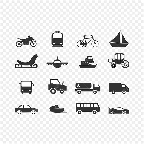 Vehicle And Transport Vector Icons Set, Transport Icons, Vehicle Icons ...