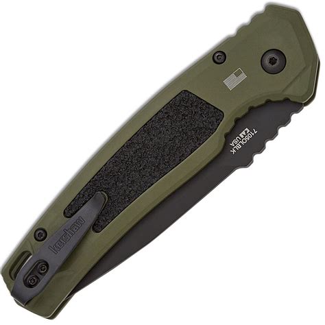 Kershaw Launch 16 Auto Olive Handle w/ Trac-Tec Inlays Black M4 Blade ...