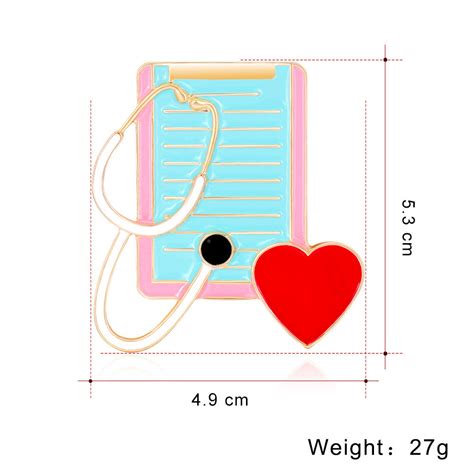 Peach Heart Stethoscope Dripping Brooch – Sociable Weaver Nest