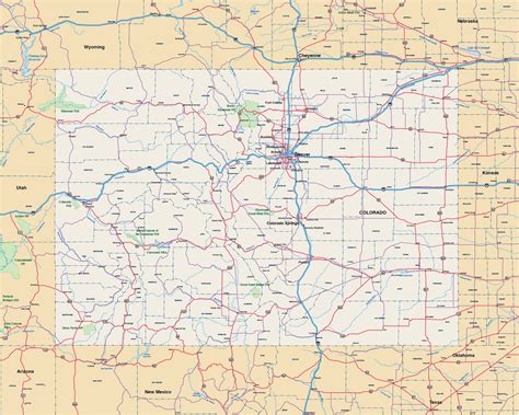 Colorado State Road Map