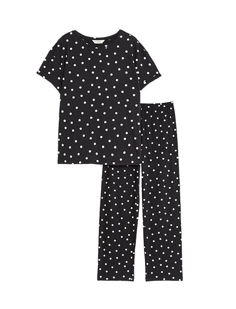 Buy Pure Cotton Polka Dot Pyjama Set at Marks & Spencer