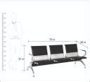 Lakdi 3-Seater Waiting Area Bench Reception Chair Metal Chair with PU ...