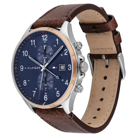 Blue Dial Brown Leather Strap Watch NDTH1791712