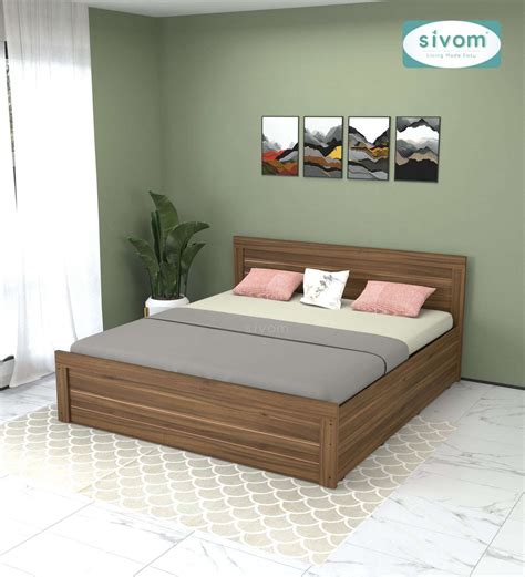 SIVOM Scandi Bed with Storage Engineered Wood King Bed Engineered Wood ...