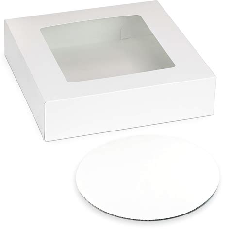 Buy [25 Sets] 10x10x2.5 White Pie Box With Window and 10 Inches White ...
