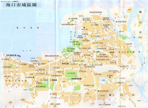 海口地图地形版 - 海口市地图 - 地理教师网
