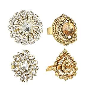 Bindhani Gold Plated Stylish Traditional Finger Ring for Women ...