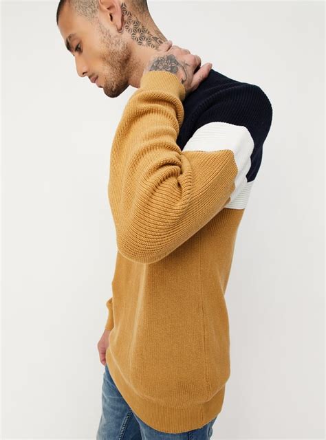 Buy Men Slim Fit Colourblocked Sweater Online at just Rs. 1299.0 ...