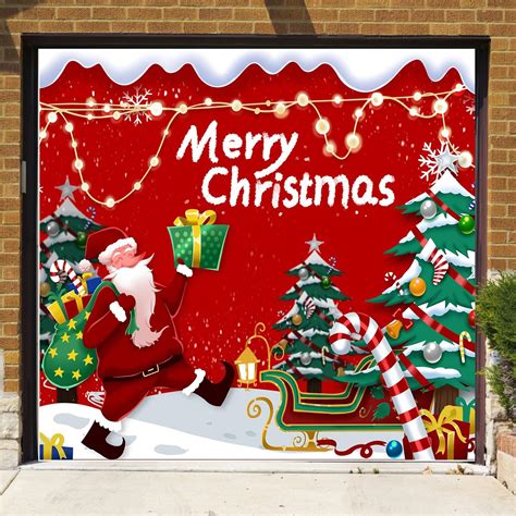 Snapklik.com : FINGUOLA 7x9 Ft Christmas Garage Door Banner ...