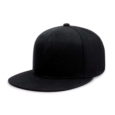 Flat Visor Snapback Hat Blank Cap Baseball Cap - 8 Colors (Black ...
