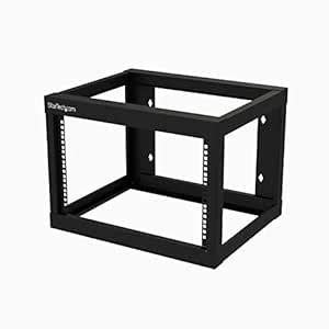 6U Wall-Mount Rack - Open Frame - 2 Post - 18-Inch Deep - Steel - Black ...