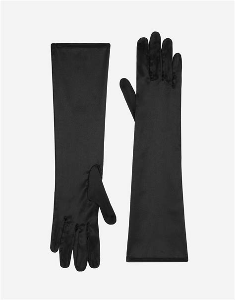Short silk satin gloves in Black for Women | Dolce&Gabbana® US