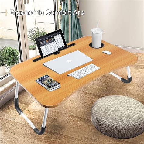 Portable Folding bed Table, Laptop Desk With ipad and Cup Holder ...