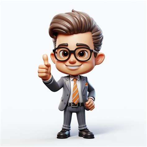 A happy 3d business man on transparent white background | Premium AI ...